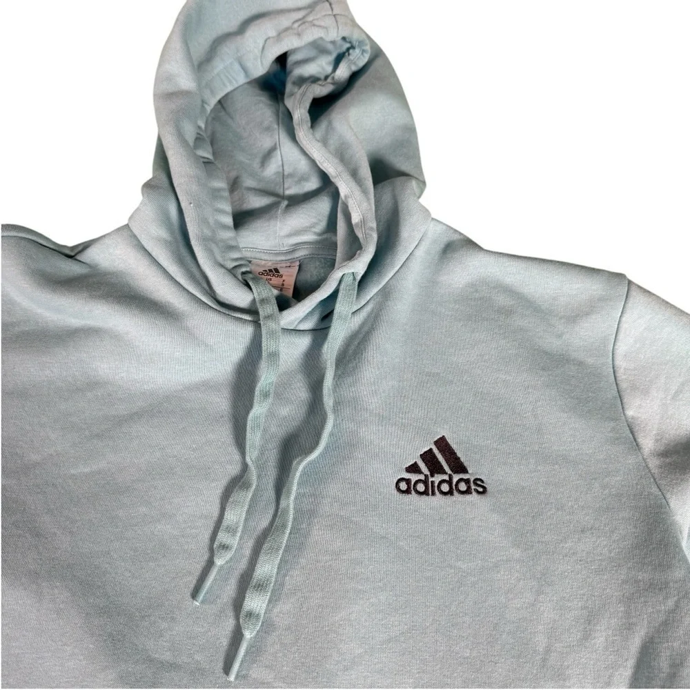 Adidas Essentials Hoodie Sweatshirt Solid Blue Men's Adult Size Small